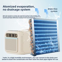 Climatiseur mobile portable pour voiture 2300 BTU ultra-fin silencieux, froid/chaud, déshumidification, écran LED, sans fonction camping