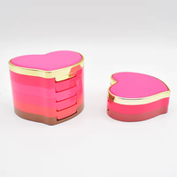 Emballage cosmétique en plastique en forme de cœur, miroir, boîte vide pour cils, emballage de luxe en plastique rose, étui vide pour cils
