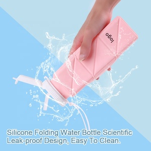 Bouteille d'eau pliable en silicone OEM, écologique, sans BPA, personnalisable, gobelets pliables en silicone - Product Image 5