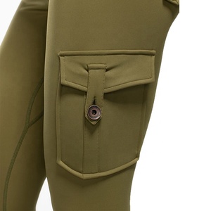 Women's Print Cargo Pocket Design Knee-Length Sports Leggings Running Tights High Waist Four-Way Stretch Fitness <b>Yoga</b> <b>Pants</b> - Product Image 5
