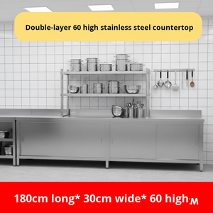 Tavolo da Lavoro Professionale in Acciaio Inox per Cucina con Mobile e Lavello, Finitura Lucida, Alta Capacità, Modulare per Cucine Commerciali - Product Image 3