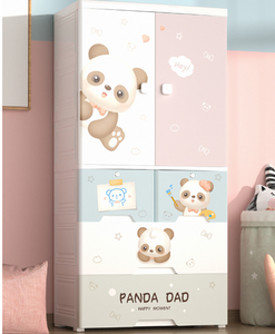 Armoire de rangement pour vêtements, armoire de rangement en plastique, armoire à 2 portes en plastique PP pour enfants et bébés, armoire de rangement en carton - Product Image 3