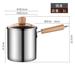 Stainless Steel Deep Fryer with <strong>Fish</strong> Strainer French Japanese Chips Mesh Pasta Pan Basket <strong>Pot</strong> Metal Fry Pan - Product Image 2