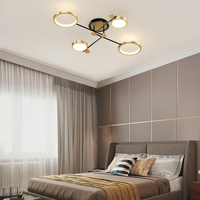 Plafonnier LED moderne pour salon, salle à manger, chambre, cuisine, décoration intérieure, luminaire en forme d'anneau noir et or