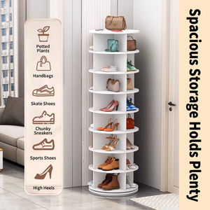Estante Giratorio de <span class=keywords><strong>Madera</strong></span> Moderno de Varios Niveles para Exhibición de Zapatos y Bolsos, Estante de Almacenamiento Multiusos Independiente para Sala de Estar - Product Image 4