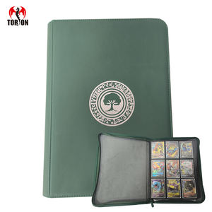 TORSON 360 9-Taschen-3D-Kartenspeicher Binder <span class=keywords><strong>3</strong></span>-reihiges Ledersamt-Fotoalbum für TCG MTG Poker Brettspiele mit PU-Cover - Product Image 2