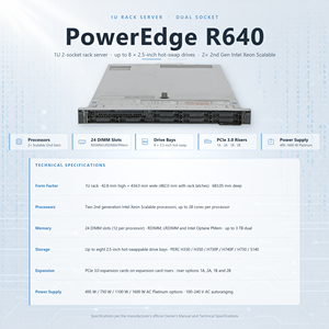 เซิร์ฟเวอร์แบบแร็ค R640 มือสอง R740 R440 1U โปรเซสเซอร์คู่ DDR4 NVMe SSD SAS HDD หน่วยความจำ ระบบวิเคราะห์ข้อมูล NAS ความปลอดภัยด้านไอที * PowerEdge R640 คือ - Product Image 4