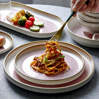 Assiette à pâtes et bol à riz OMK Creative Cream Style Vintage en céramique, fabriquée au four, écologique, compatible micro-ondes, haut de gamme, pour cuisine occidentale