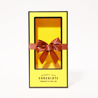 Kotak Cokelat/Permen Hadiah Pernikahan Undangan Pesta Mewah Kuning Ukuran Dapat Disesuaikan Dapat Didaur Ulang Berlapis UV Embos Kustom
