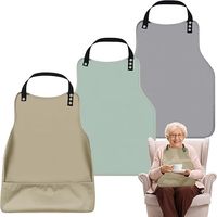 Tablier de protection réutilisable pour adultes et personnes âgées, imperméable, sans manches, moderne et minimaliste, avec poche attrape-miettes pour les repas