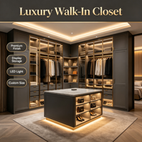 Dressing sur mesure pour toute la maison avec vitrine en verre et tiroirs de rangement zonés – Armoire moderne pour grande maison