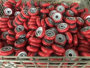 Langlebige kunden spezifische Gummi/TPR/Nylon Rueda de Kunststoff Rot 2 3 4 Zoll Kunststoff räder - Product Image 4