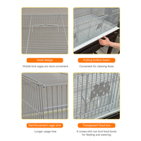 Fournitures pour animaux de compagnie, cage à oiseaux en fil d'acier de grande taille, pliable, pour l'élevage des perruches, cage à oiseaux en fil de fer de grande taille pour oiseaux