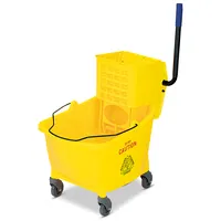 黄色の32Lフロアモップバケット厚くスクイーズバケット洗浄ホテル家庭用クリーニングツール車商用モップ絞り器