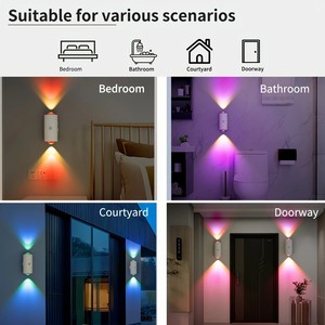 Lumière murale <span class=keywords><strong>de</strong></span> projection intelligente à LED RVB colorée avec capteur, éclairage d'ambiance pour salon, recharge magnétique pour escaliers, couloir - Product Image 2