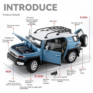 Toyota FJ Cruiser Premium, Modelo de Auto SUV de Metal Fundido a Presión con Licencia Oficial, Escala 1:24, con Puertas que se Abren, Interior Detallado y Llantas de Goma - Product Image 4