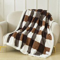 Couverture en flanelle extra large super douce, couverture en sherpa moelleuse, couverture en tricot douce et chaude, couverture en polaire d'hiver pour lit
