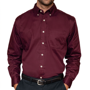 Chemise élégante pour homme à manches longues en coton 100% - Légère, infroissable, anti-boulochage, design moderne pour le bureau et le quotidien - Product Image 1