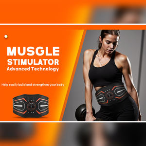 เข็มขัดพลาสติกกระตุ้นการออกกำลังกายที่บ้านพร้อมเครื่องกายภาพบำบัดอินฟราเรดจับเวลา2ชั่วโมงสำหรับผู้ชายผู้หญิงเอวนวดกระชับหน้าท้องสีส้ม - Product Image 3