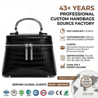 Sac à main de luxe élégant en cuir PU verni noir effet croco avec poignée supérieure et bandoulière, sac à main quotidien chic pour femme, personnalisable OEM