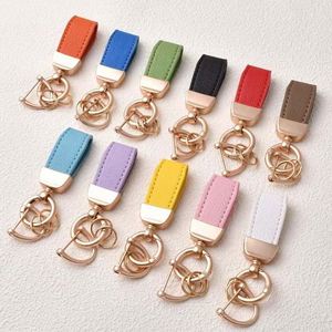 Mini Keychain Pendant Pu Leather Car <b>Key</b> <b>Ring</b> Colorful Short Cute <b>Bag</b> Charm - Product Image 1