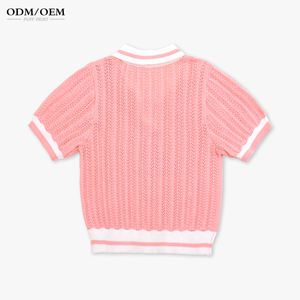 Suéter de Punto Fino Informal para Mujer, de Alta Calidad, a la Moda, de Manga Corta, con Cuello Camisero, Diseño Transpirable para Verano - Product Image 2