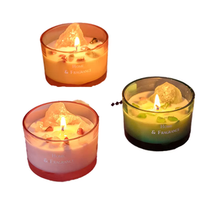 Fragranza di lusso per la casa profumata di cera di soia aromaterapia Bougie Kerze gemme di cristallo curativo candele di cristallo - Product Image 1