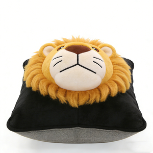Almohada de peluche de león personalizada, cojín cuadrado de león, almohada decorativa con cabeza de león, peluche de animal de safari - Product Image 1