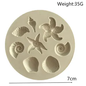 Silicone Mould Cake Decorating Tools DIY Sea Creatures Conch Starfish Shell Fondant Cake Candy Silicone Molds Creative DIY Chocolate Mold