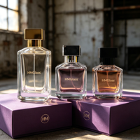 Vente en gros de flacons de parfum en verre vides de 50 ml, 70 ml, 100 ml, de forme spéciale, avec bouchon à baïonnette, impression sérigraphique, boîte cadeau personnalisée