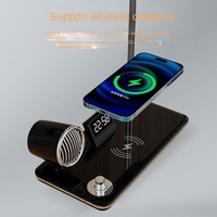 Lampe de bureau intelligente sans fil transfrontalière avec affichage numérique de l'heure, protection oculaire et haut-parleur multifonctionnel