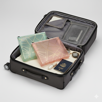 Pochette de voyage en plastique imperméable givrée et trousse de toilette pour kits d'agrément d'hôtel
