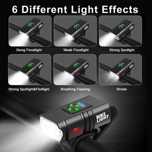 Lampe de vélo LED avant 4800mAh rechargeable par USB, 2500 lumens, phare de vélo, lampe torche de cyclisme, accessoires de vélo - Product Image 3
