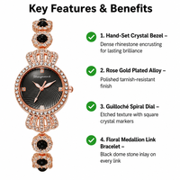 Montre bracelet de luxe à succès, avec couronne incrustée de diamants, montre à quartz verte haut de gamme, boîtier en alliage tendance pour femme, polyvalente