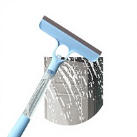 Gadget de nettoyage de vitres en plastique Modèle 11, grattoir à eau domestique trois-en-un, outil de nettoyage de miroirs, éponge double usage