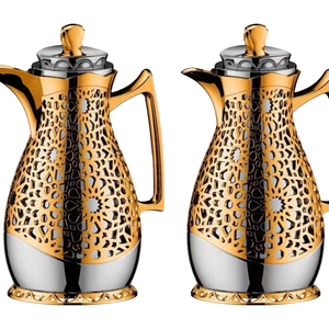 طقم دلة قهوة عربية وإبريق شاي من ون بلس بسعة 1 لتر + 1 لتر، ترمس بتصميم عصري فاخر من البلاستيك مع إمكانية إضافة شعار العميل - Product Image 2