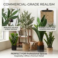 Plantes artificielles Calathea Orbifolia résistantes aux UV, verdure tropicale artificielle anti-UV pour terrasse extérieure et présentation en vitrine