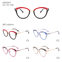 Montures de lunettes de vue Teenyoun carrées pleines montures en acétate, finition laminée, légères, durables, avec étui haut de gamme