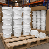 Seau en plastique rond BOQUN 1L de qualité alimentaire en PP avec couvercles, recyclable, écologique, finition mate pour beurre de cacahuète, lait, eau