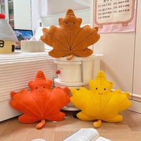 Jouets en peluche personnalisés Nouveauté Automne : Peluche feuille d'érable et feuille de ginkgo, rembourrée en éponge, coussin réconfortant et pendentif décoratif pour la maison