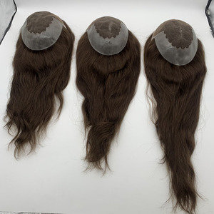 Tous les cheveux humains système de remplacement de cheveux hommes toupet remplacement de cheveux hommes toupet peau mince, pas cher postiche toupet perruques hommes - Product Image 4