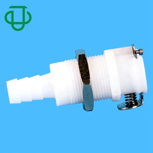 Plastic 5/16" Hose Valved Barb Panel Mount CPC Coupling Body Quick Disconnect Tube Bulkhead Coupler For Cleaning Equipment