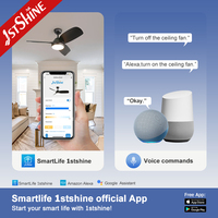 Ventilateur de plafond mobile 1stshine 42 pouces, nouveau modèle intérieur, moteur écologique, commande intelligente par application, pales réversibles, 6 vitesses, avec éclairage