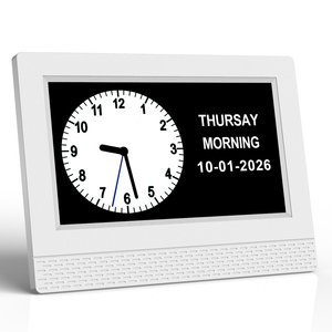Horloge parlante intelligente de 7 pouces, calendrier numérique, horloge pour personnes âgées atteintes d'Alzheimer, gradation automatique, 10 langues, 21 rappels quotidiens, MP4/AVI - Product Image 3