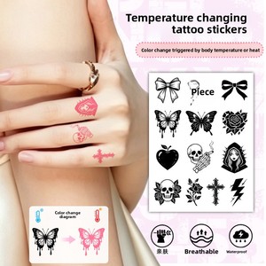 Autocollants de <span class=keywords><strong>tatouage</strong></span> semi-artisanaux <span class=keywords><strong>à</strong></span> transfert d'eau, <span class=keywords><strong>à</strong></span> changement de couleur selon la température, motif Succubus, pour doigts, effet peau humaine - Product Image 3