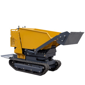 Compact <b>Track</b> <b>Dumper</b> Yellow Mini Dump Truck For Farm Construction Transport - Product Image 1
