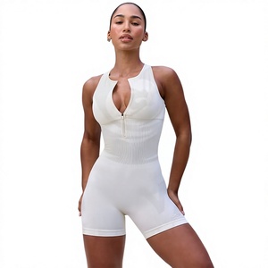 Mono deportivo sin espalda para mujer, de una pieza, corto, para gimnasio, fitness, yoga, venta al por mayor - Product Image 1