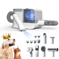Kit de brosses de toilettage pour chiens et chats 6-en-1 personnalisé avec outils en plastique rechargeables pour l'élimination des poils d'animaux, facile à utiliser