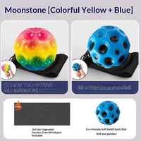 Ballon rebondissant en PU haute élasticité style pierre de lune, avec dragonne, pour enfants, jeu intérieur et extérieur – Meilleure vente