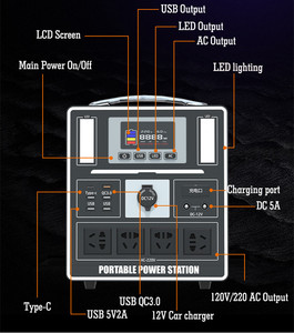 สถานีพลังงาน500W 1000W 2000W 3000W แบตสำรองลิเธียมแบบพกพาสำหรับตั้งแคมป์เดินป่าตกปลากลางแจ้ง - Product Image 5
